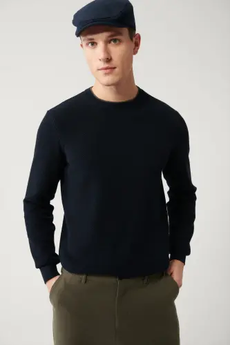 Men's Navy Knit Sweater 