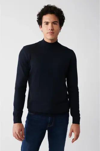Men's Navy Knit Sweater 