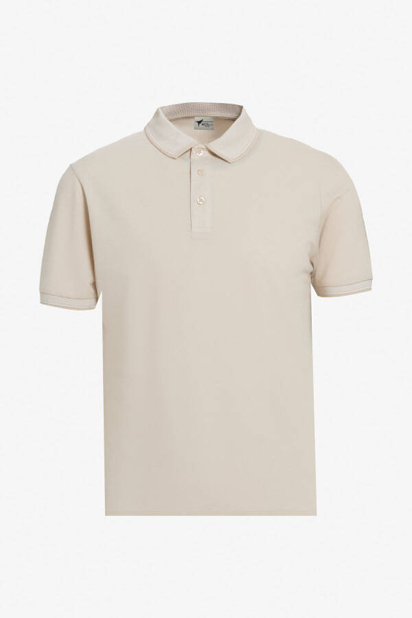 Men's Navy-light Beige White-light Black 3 Pack Non-Iron Cotton Slim Fit No-Curl Polo Shirt - 8