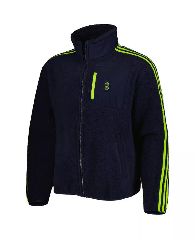 Men's Navy Manchester United Lifestyler Fleece Full-Zip Jacket - 3