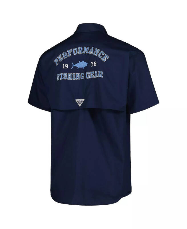 Men's Navy North Carolina Tar Heels Bonehead Button-Up Shirt-Navy - 4