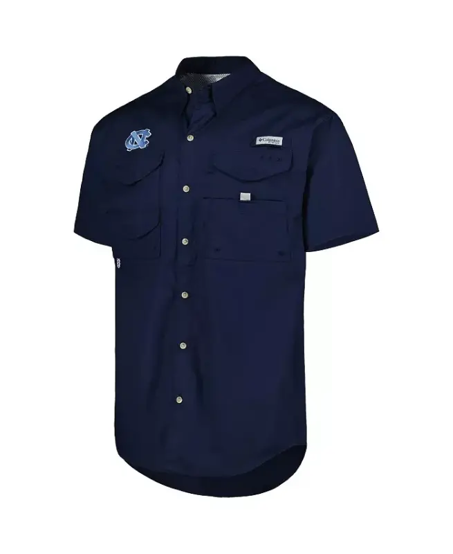 Men's Navy North Carolina Tar Heels Bonehead Button-Up Shirt-Navy - 3
