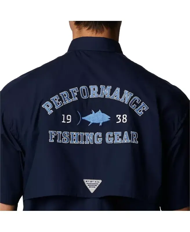 Men's Navy North Carolina Tar Heels Bonehead Button-Up Shirt-Navy - 5