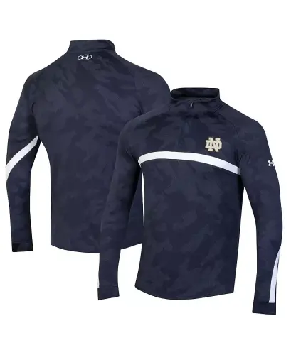 Men's Navy Notre Dame Fighting Irish Gameday Camo Quarter-Zip Top-Navy - 1