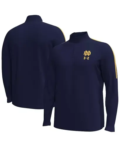 Men's Navy Notre Dame Fighting Irish Playoff Performance Quarter-Zip Jacket - 1
