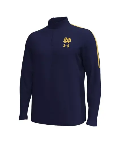 Men's Navy Notre Dame Fighting Irish Playoff Performance Quarter-Zip Jacket - UNDER ARMOUR (1)
