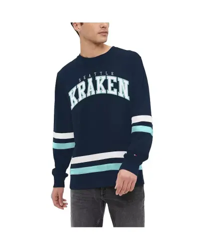 Men's Navy Seattle Kraken Nolan Long Sleeve T-shirt - 1
