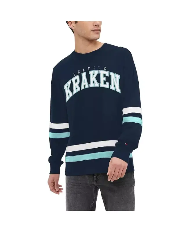 Men's Navy Seattle Kraken Nolan Long Sleeve T-shirt - TOMMY HILFIGER
