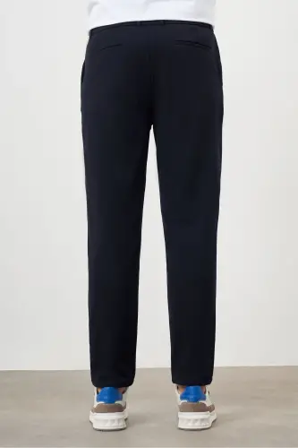 Men's Navy Slim Fit Jogger Pants-Navy - 4