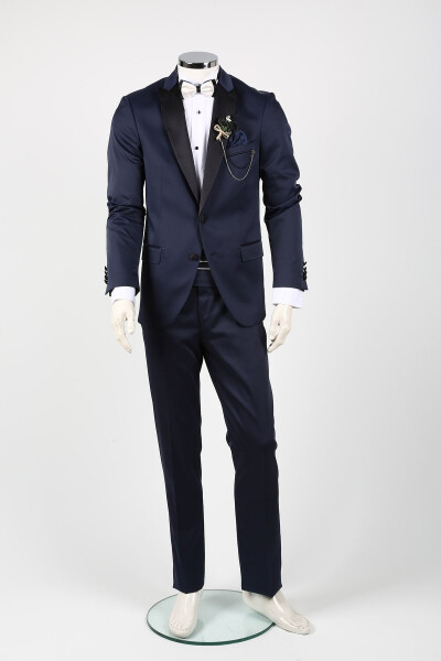 Men's Navy Terral Tuxedo Groom Suit - 1