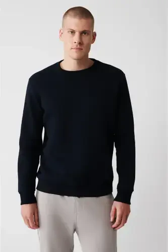 Men's Navy Unisex Sweatshirt - 1