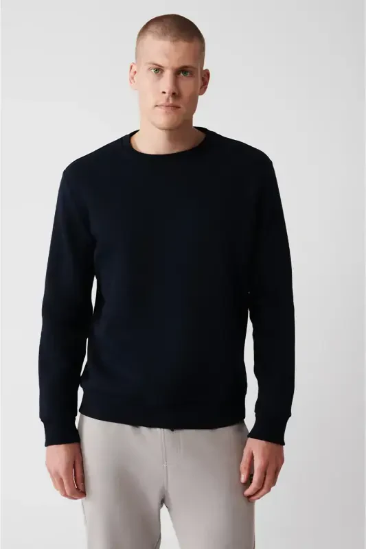 Men's Navy Unisex Sweatshirt - AVVA