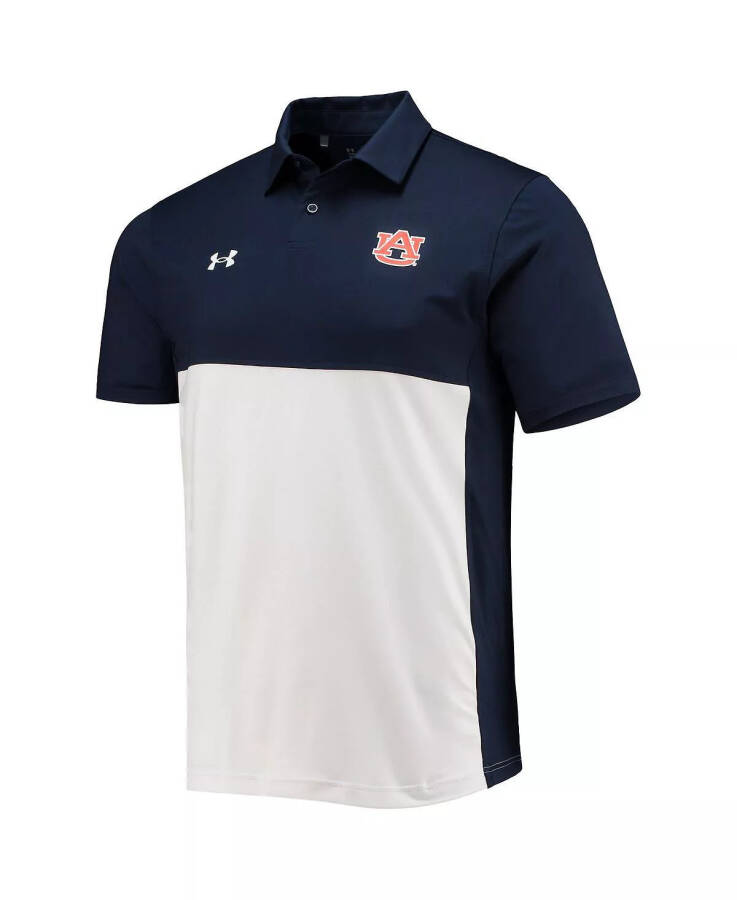 Men's Navy, White Auburn Tigers 2022 Blocked Coaches Performance Polo Shirt Navy, White - 3