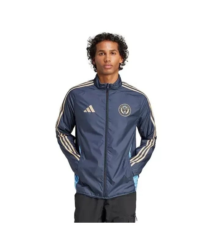 Men's Navy/Light Blue Philadelphia Union 2025 Anthem Reversible Full-Zip Kurtka - Navy, Light Blue - 3
