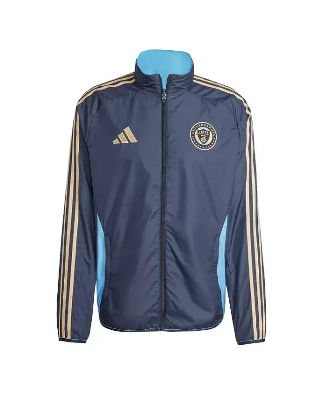 Men's Navy/Light Blue Philadelphia Union 2025 Anthem Reversible Full-Zip Kurtka - Navy, Light Blue - 5