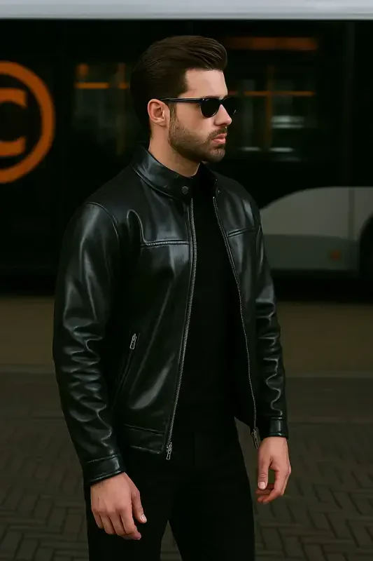 Men's New Season Leather Jacket - 3