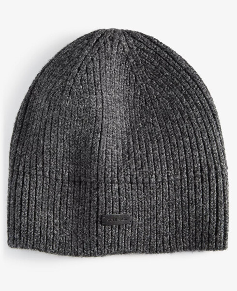 Men's No-Cuff Logo Beanie Dark Grey - 1