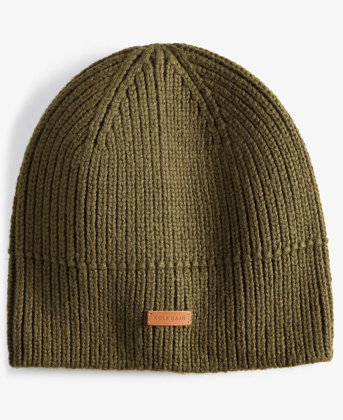 Men's No-Cuff Logo Beanie Olive - 1