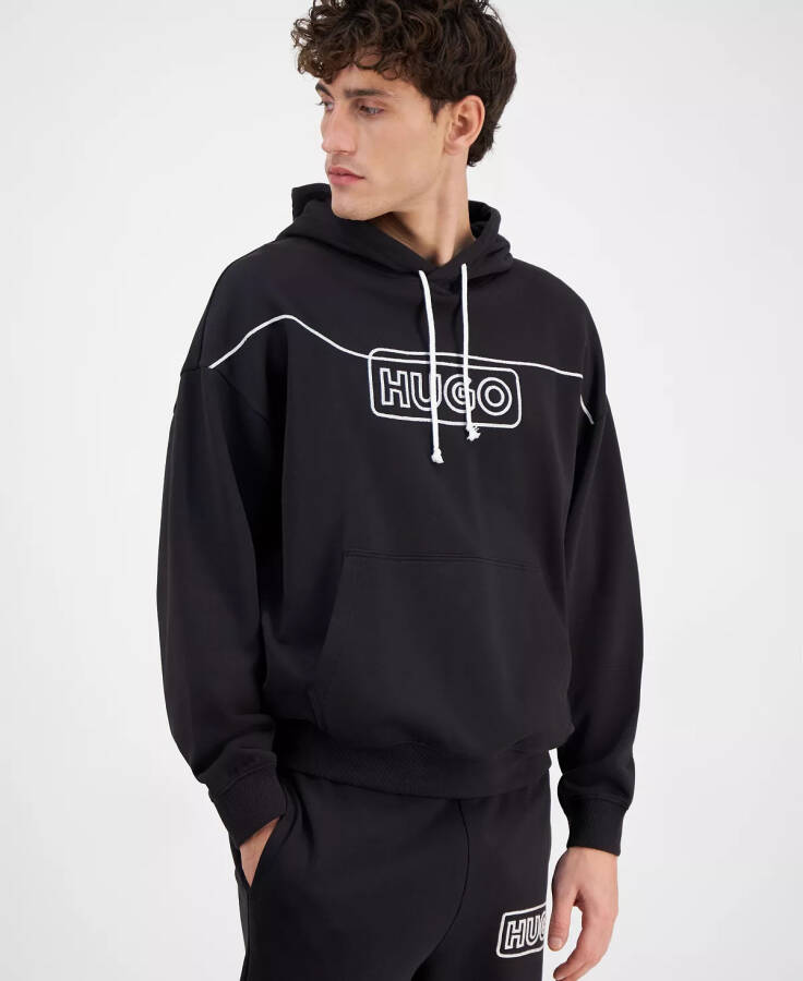 Men's Noider Relaxed Fit Long Sleeve Logo Hoodie Black - 1