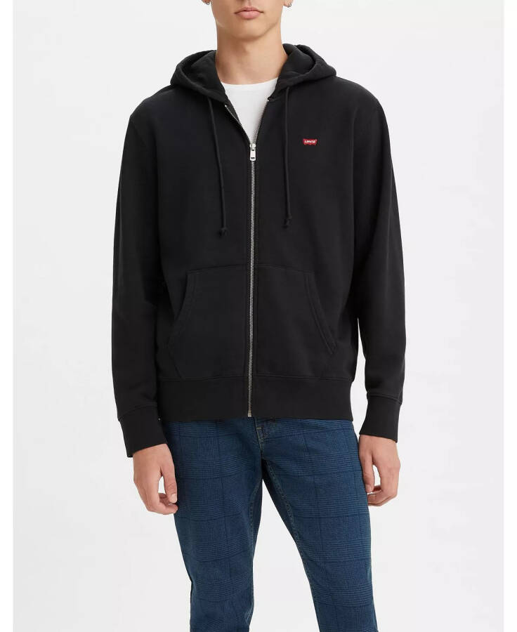 Men's Non-Graphic Zip-Up Standard Fit Hoodie Mineral Black - 1