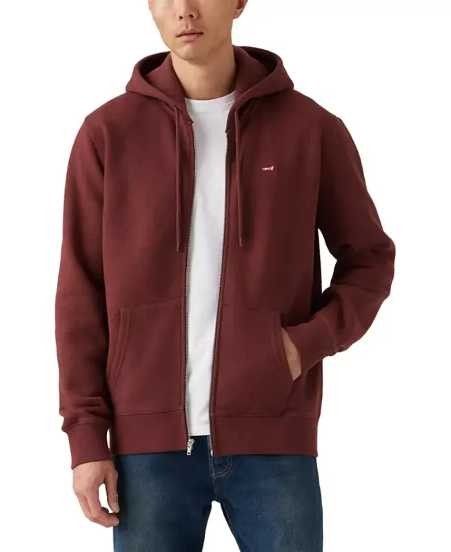 Men's Non-Graphic Zip-Up Standard Fit Hoodie - Tawny Port - 1
