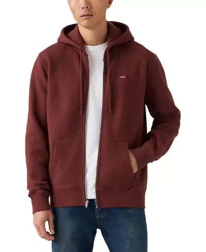 Men's Non-Graphic Zip-Up Standard Fit Hoodie - Tawny Port 