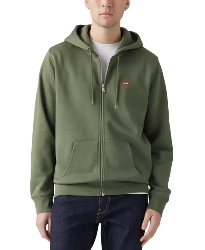 Men's Non-Graphic Zip-Up Standard Fit Hoodie - Thyme - 1