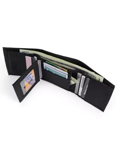 Men's Nylon Trifold Leather Wallet - Black - TIMBERLAND (1)