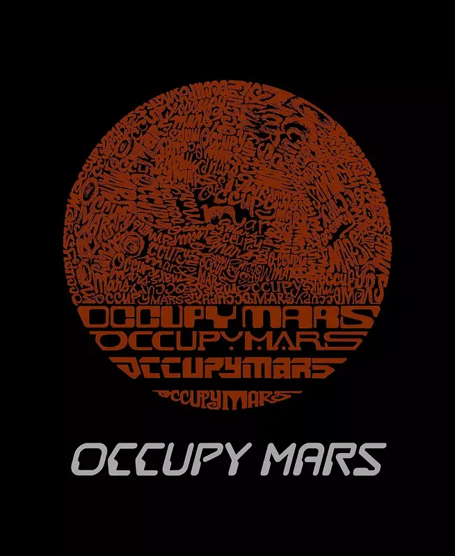 Men's Occupy Mars Word Art Long Sleeve T-shirt - 2