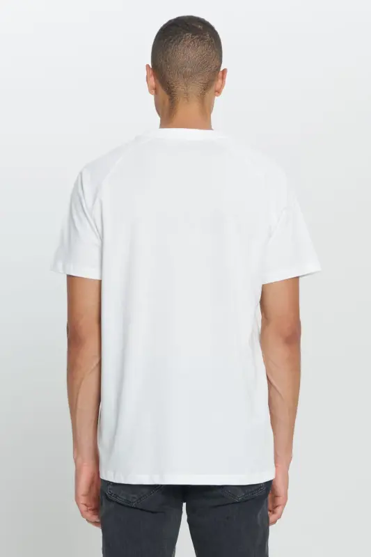 Men's Off-White Loose Fit Oversized 100% Cotton Soft Touch Printed Crew Neck T-Shirt - 6