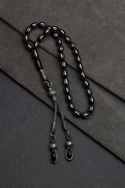 Men's Oltu Rosary As a Gift, Embroidered Oltu Rosary - OTTOTESBİH
