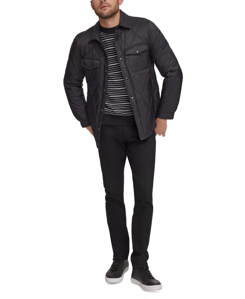 Men's Onion Quilted Shirt Jacket Black - 3