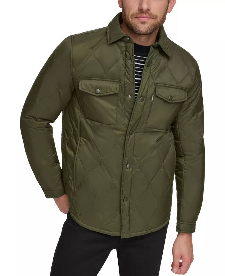 Men's Onion Quilted Shirt Jacket Olive - 1