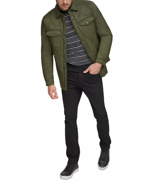 Men's Onion Quilted Shirt Jacket Olive - 4