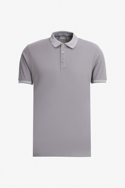 Men's Open Black-Light Grey-Dark Grey 3 Pack Non-Iron Cotton Slim Fit Non-Crease Polo Neck T-Shirt - 6