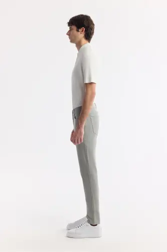 Men's Open Khaki Slim Fit Classic Waist Textured Cotton - 3