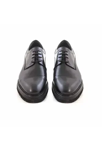 Men's Opening Leather Eva Sole Black Casual Shoe-Black Opener - 1