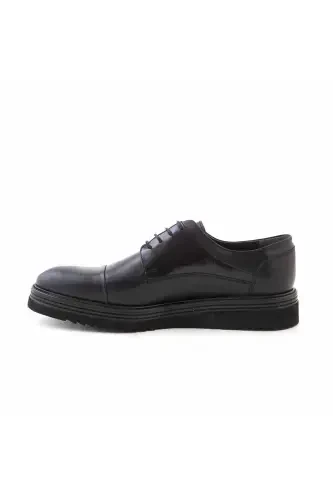 Men's Opening Leather Eva Sole Black Casual Shoe-Black Opener - 3