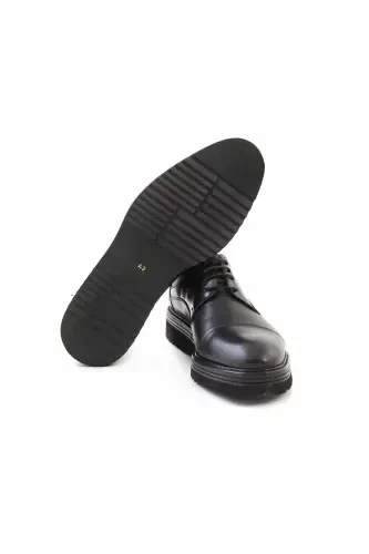 Men's Opening Leather Eva Sole Black Casual Shoe-Black Opener - 5