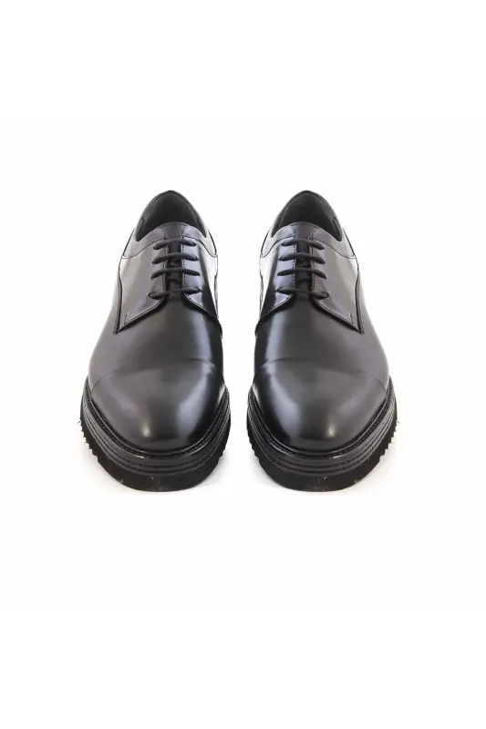 Men's Opening Leather Eva Sole Black Casual Shoe-Black Opener - 1