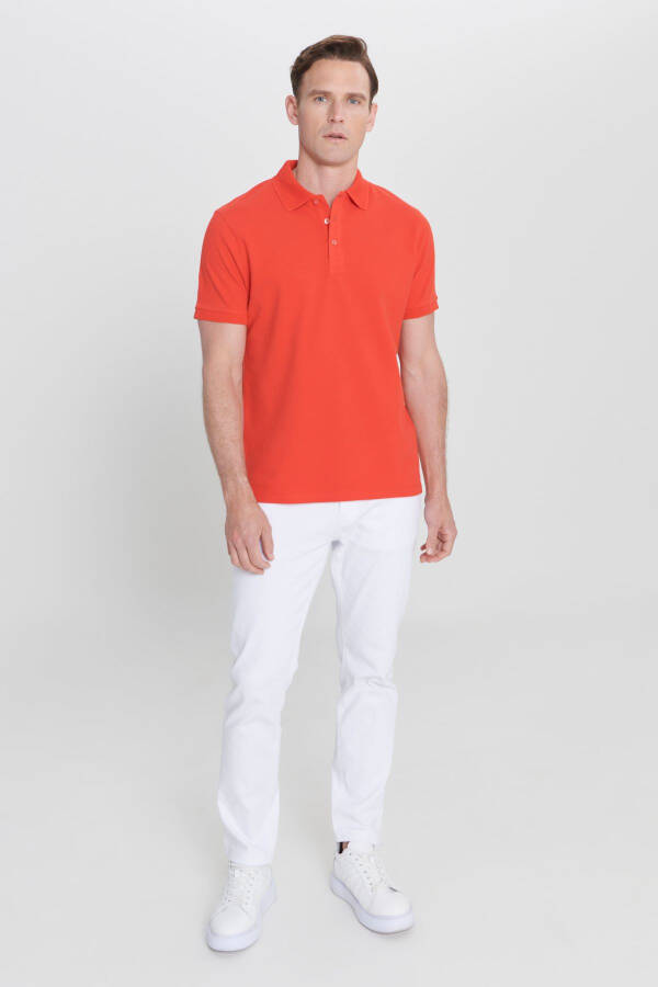 Men's Orange Blossom 100% Cotton Wrinkle-Free Pique Polo Shirt - 5