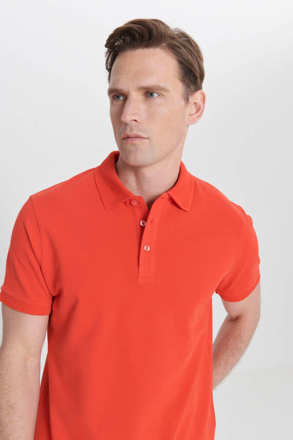 Men's Orange Blossom 100% Cotton Wrinkle-Free Pique Polo Shirt - 6