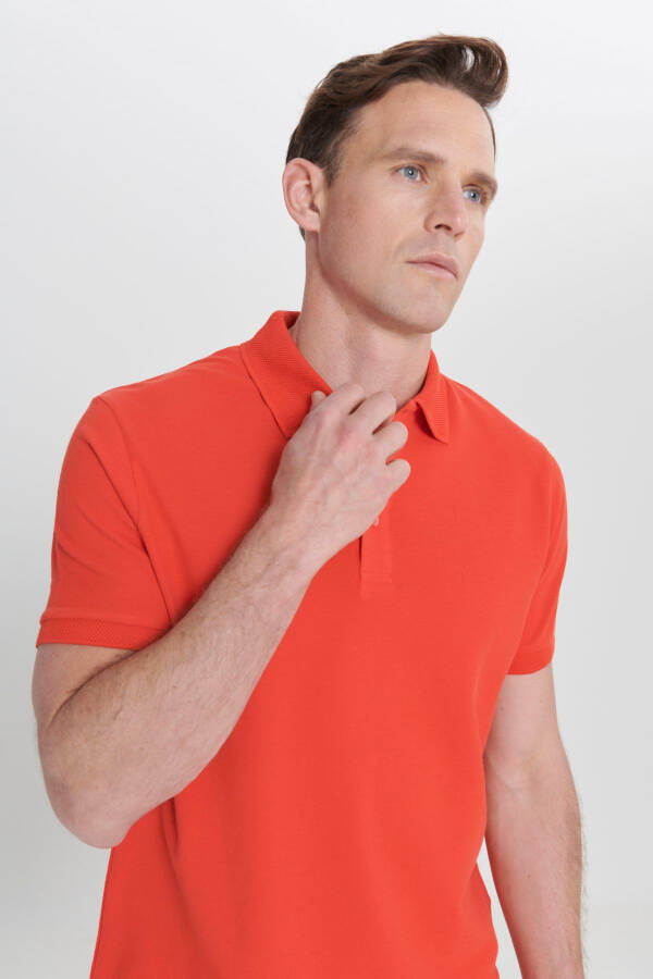 Men's Orange Blossom 100% Cotton Wrinkle-Free Pique Polo Shirt - 7