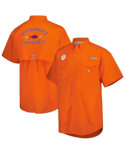 Men's Orange Clemson Tigers Bonehead Button-Up Shirt - 1