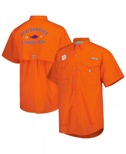 Men's Orange Clemson Tigers Bonehead Button-Up Shirt Orange - 1