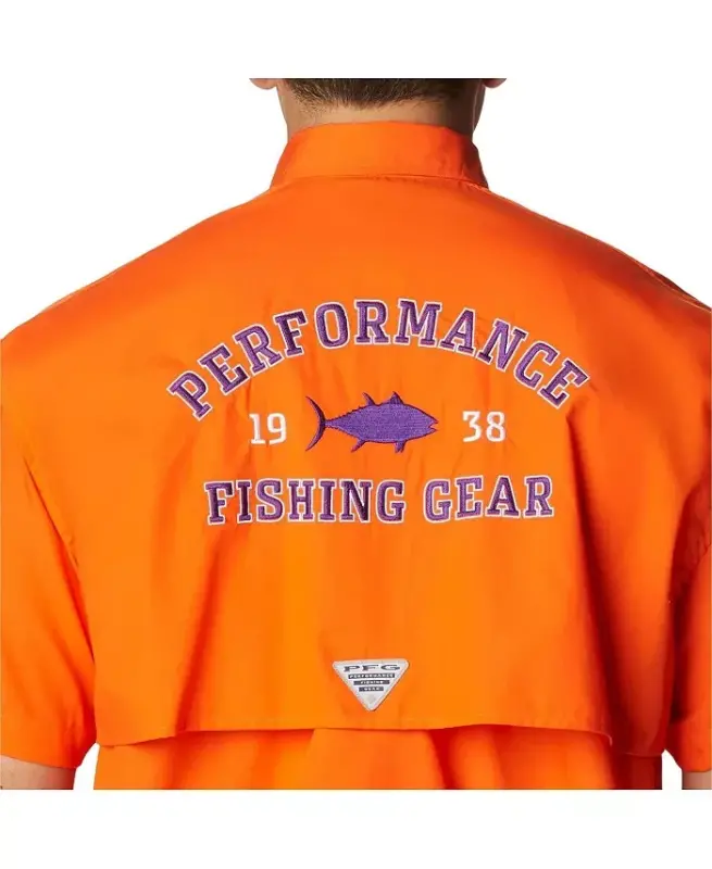 Men's Orange Clemson Tigers Bonehead Tugmachali Ko'ylak - 4