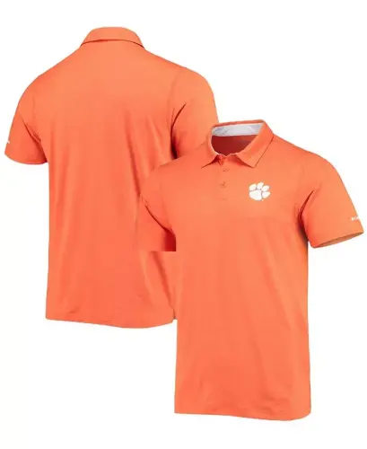 Men's Orange Clemson Tigers Tech Trail Space Dye Omni-Shade Polo-Orange - 1