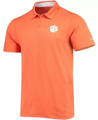 Men's Orange Clemson Tigers Tech Trail Space Dye Omni-Shade Polo-Orange - 2
