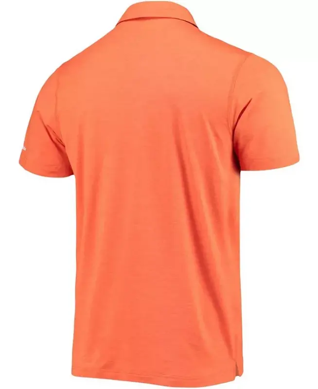 Men's Orange Clemson Tigers Tech Trail Space Dye Omni-Shade Polo-Orange - 3