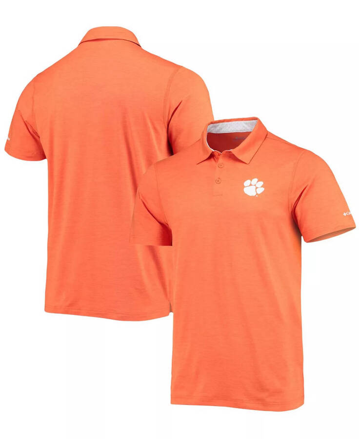 Men's Orange Clemson Tigers Tech Trail Space Dye Omni-Shade Polo Orange - 1